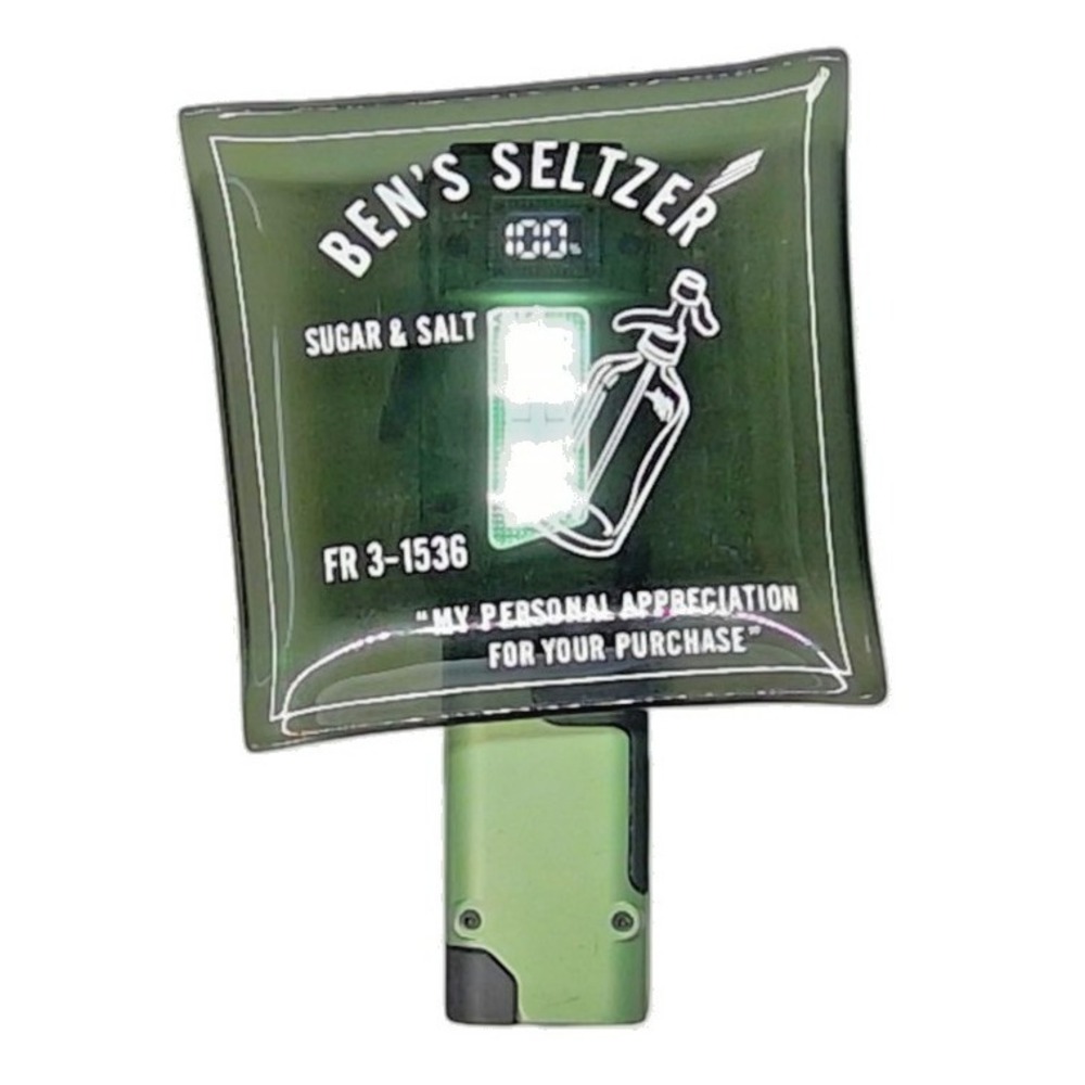 BEN'S SELTZER Green Glass Trinket Dish Advertising Plate Vintage Small - Picture 2 of 6